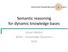 Semantic reasoning for dynamic knowledge bases. Lionel Médini M2IA Knowledge Dynamics 2018