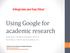 Using Google for academic research