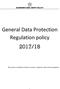 General Data Protection Regulation policy 2017/18