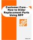 Customer Care - How to Order Replacement Parts Using RPP