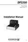 SP2200. Installation Manual. Ticket Printer. Software Version 1.3
