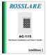 ROSSLARE AC-115. Hardware Installation and User s Guide DOOR MODE 10/01
