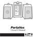 MIC 1. MIC 2 (wireless) LINE BATTERY POWER / TONE SPEAKER OUTPUTS BATTERY CHARGER TX ON. PortaVox. Owner s Manual