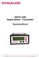 SWTD-1000 Speed Switch / Transmitter Operating Manual