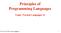 Principles of Programming Languages Topic: Formal Languages II