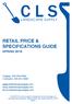 RETAIL PRICE & SPECIFICATIONS GUIDE