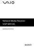 Network Media Receiver VGP-MR100_. Operating Instructions