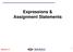 Expressions & Assignment Statements