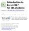 Introduction to Excel 2007 for ESL students