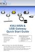 KWJ-WSN & USB Gateway. Quick Start Guide