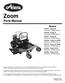 Zoom Parts Manual. Models