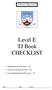 Level E TJ Book CHECKLIST
