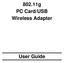 802.11g PC Card/USB Wireless Adapter