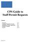 CPS Guide to Staff Permit Requests Contents