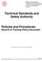 Technical Standards and Safety Authority. Policies and Procedures: Record of Training Policy Document