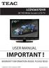 IMPORTANT! USER MANUAL. LCDV2657DVR 26 HD Wide Screen LCD TV WARRANTY INFORMATION INSIDE. PLEASE READ. Product Image to be inserted
