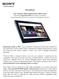 Press Release Sony Announces Market Launch of Sony Tablet S Series Hong Kong, October 4, 2011