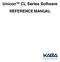 Unicon TM CL Series Software REFERENCE MANUAL