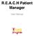 R.E.A.C.H Patient Manager. User Manual