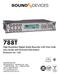 788T. High Resolution Digital Audio Recorder with Time Code User Guide and Technical Information firmware rev USB 2.0
