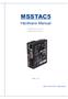 MSSTAC5. Hardware Manual MSSTAC5-C-N-2V MSSTAC5-C-E-2V. Rev AMP & MOONS Automation