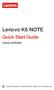 Lenovo K6 NOTE. Quick Start Guide. Lenovo K53a48. Read this guide carefully before using your smartphone.