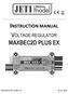 INSTRUCTION MANUAL VOLTAGE REGULATOR MAXBEC2D PLUS EX