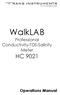 WalkLAB HC Professional Conductivity-TDS-Salinity Meter. Operations Manual 15,0,11,4,1,14,5,10,13,2,9,6,3,12,7,8