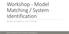 Workshop Model Matching / System Identification