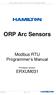 ORP Arc Sensors. Modbus RTU Programmer s Manual. Firmware version: ERXUM031. ORP Arc Sensors Modbus RTU Programmer s Manual (ERXUM031)