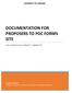 DOCUMENTATION FOR PROPOSERS TO PDC FORMS SITE