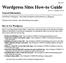 Page 1 of 11 Wordpress Sites How-to Guide. Introduction to Blogging -