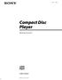(1) Compact Disc Player. Operating Instructions CDP-CX Sony Corporation