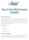 Keys to Your Web Presence Checklist
