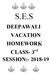 S.E.S. DEEPAWALI VACATION HOMEWORK CLASS- 3 rd SESSION: